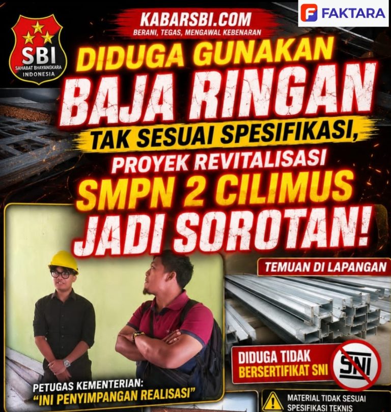 Diduga Gunakan Baja Ringan Tak Sesuai Spesifikasi, Proyek Revitalisasi SMPN 2 Cilimus Jadi Sorotan!