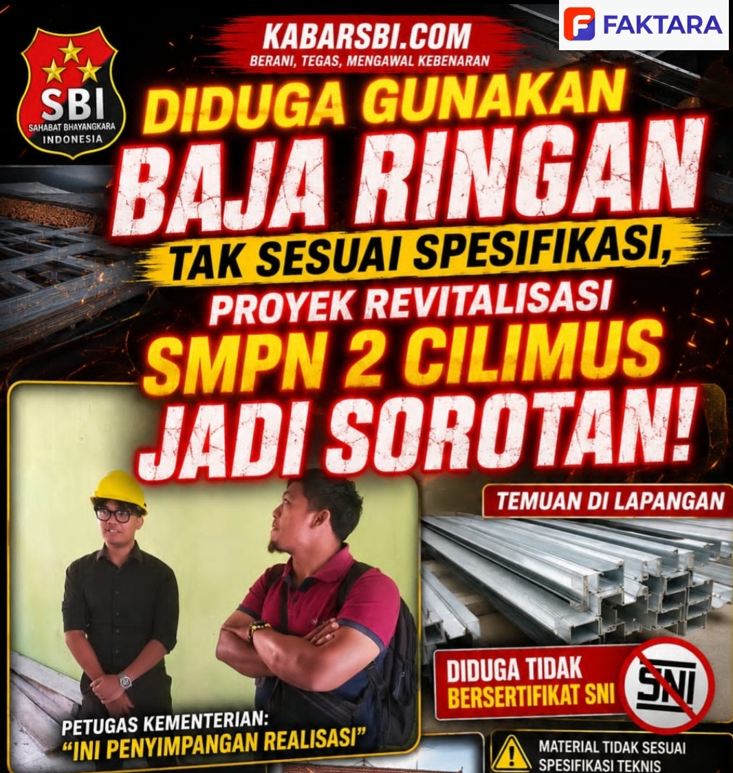 Diduga Gunakan Baja Ringan Tak Sesuai Spesifikasi, Proyek Revitalisasi SMPN 2 Cilimus Jadi Sorotan!