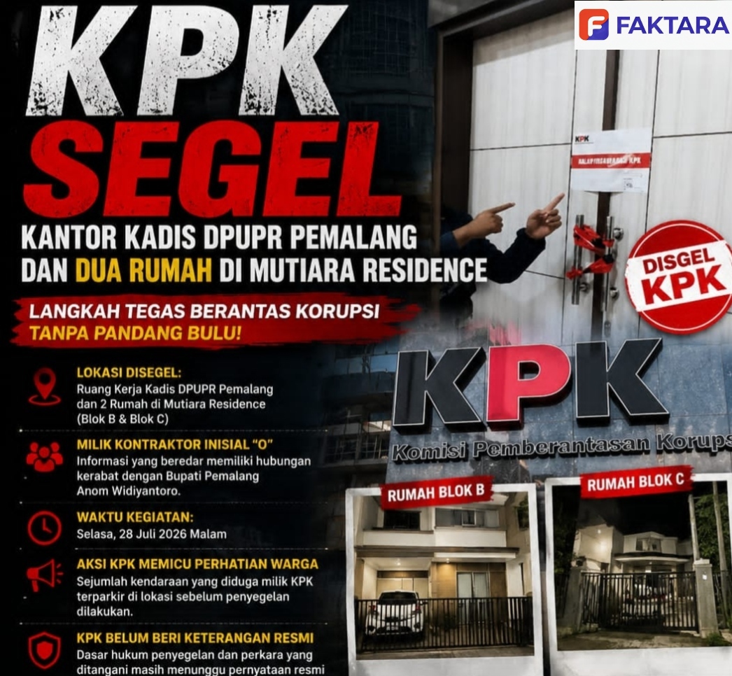 KPK Lakukan Penyegelan Kantor Kadis DPUPR Pemalang dan Dua Rumah di Mutiara Residence
