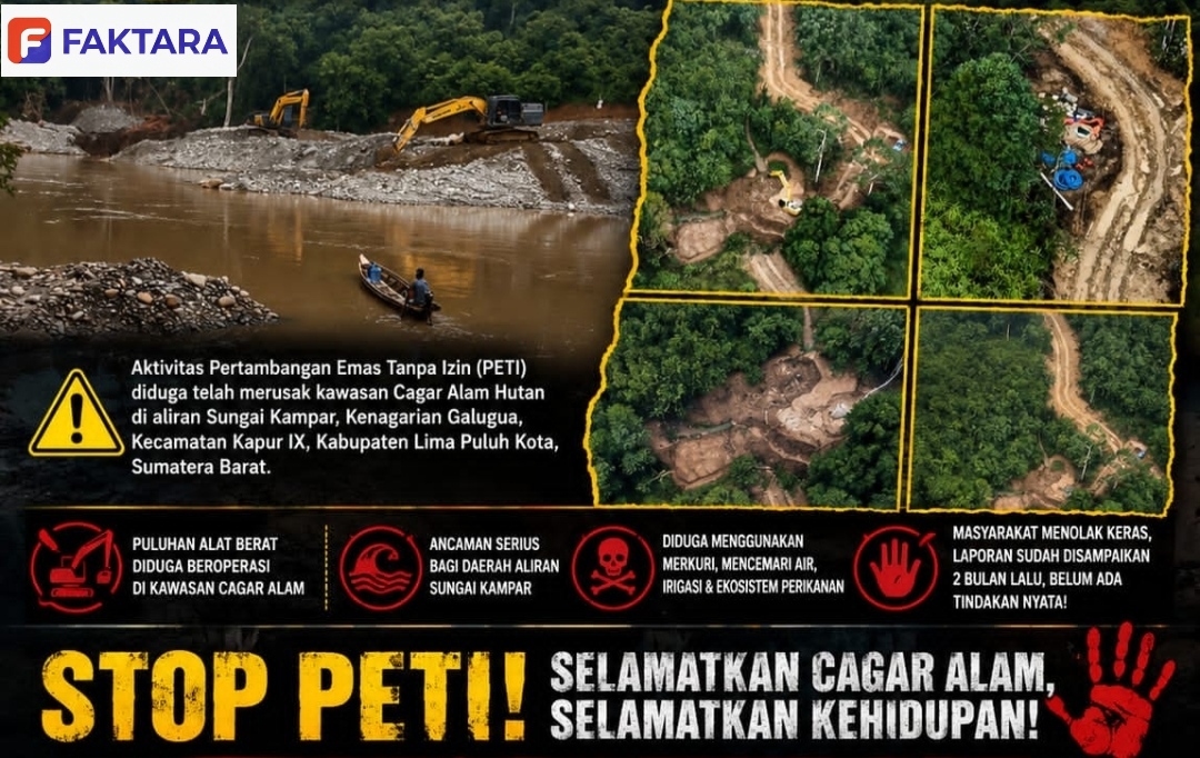 Tambang Emas Ilegal Merambah Cagar Alam di Sungai Kampar, GMOCT Minta Penegak Hukum Bertindak Tegas